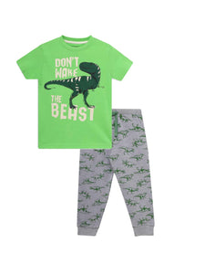 Boys PJ Set S/S(Style-OSB201301) Green/Grey