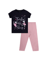 Load image into Gallery viewer, Girls PJ Set S/S(Style-OSG202406) Navy Blue/Light Pink