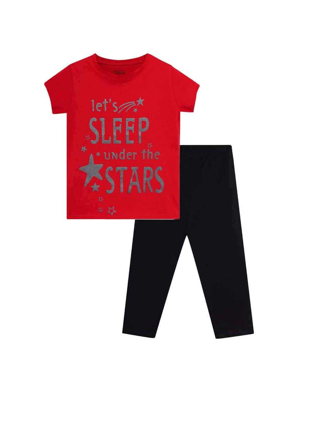 Girls PJ Set S/S(Style-OSG202401) Red/Black