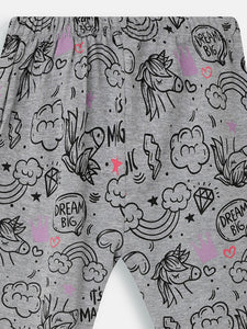 Girls PJ Set S/S(Style-OSG202404) Dark Teal/Grey