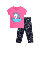 Load image into Gallery viewer, Girls PJ Set S/S(Style-OSG202404) Dark Pink/Navy Blue