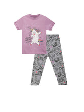 Load image into Gallery viewer, Girls PJ Set S/S(Style-OSG202405) Purple/Grey