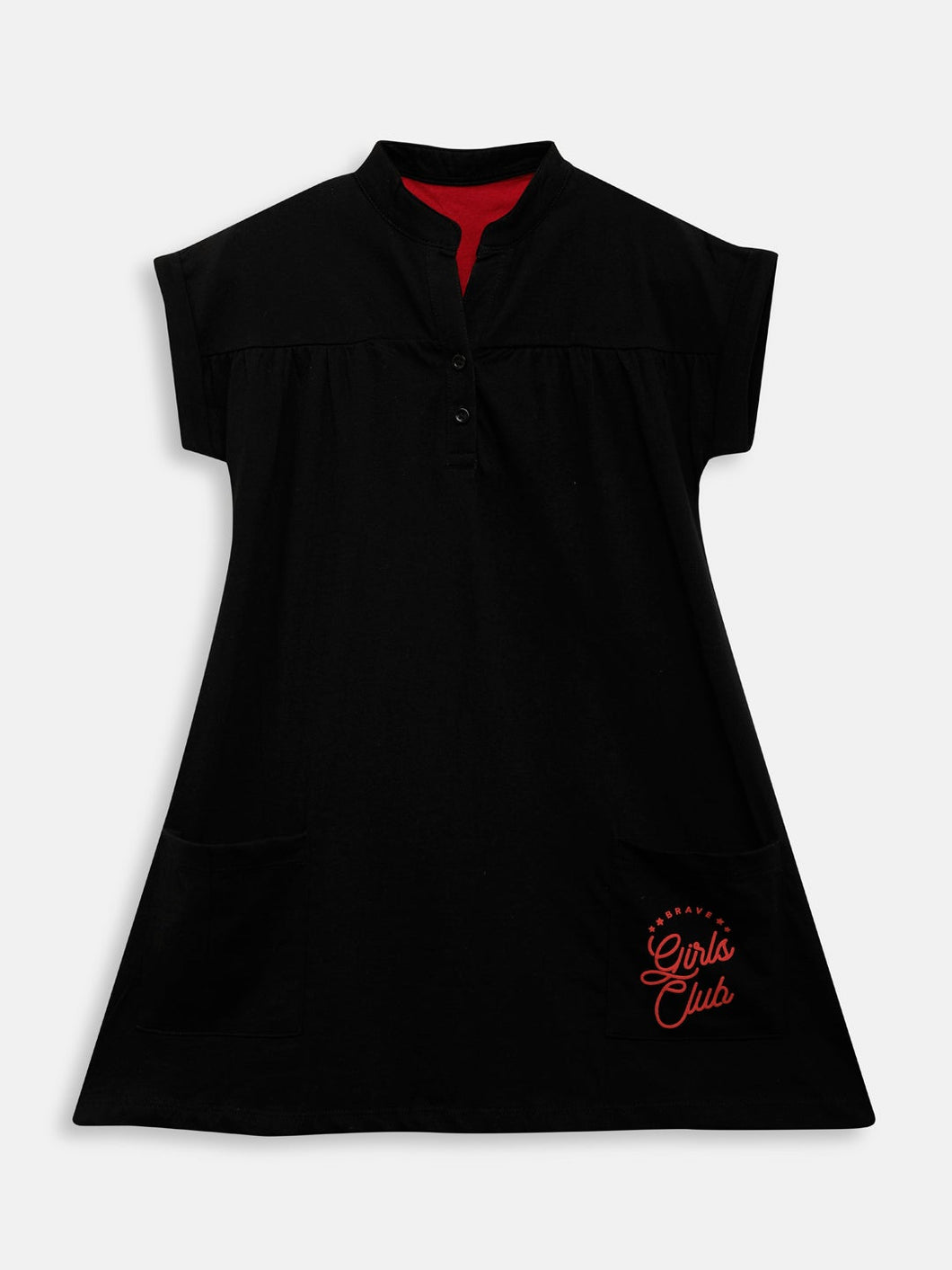 Girls Tunic Top (Style-OTG211205) Black